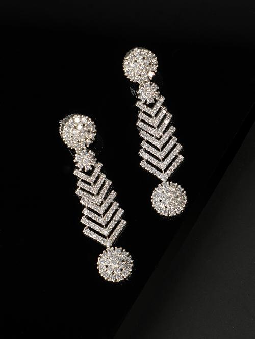 women silver plated drop earring - 19766220 -  Standard Image - 0