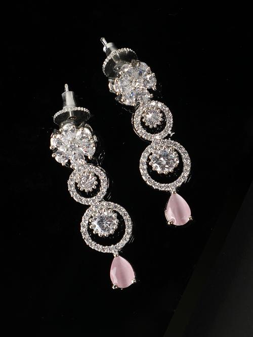 women silver plated drop earring - 19766222 - Standard Image - 0