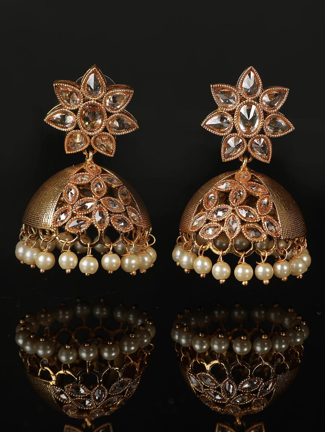 women gold plated jhumka - 19766226 -  Zoom Image - 0