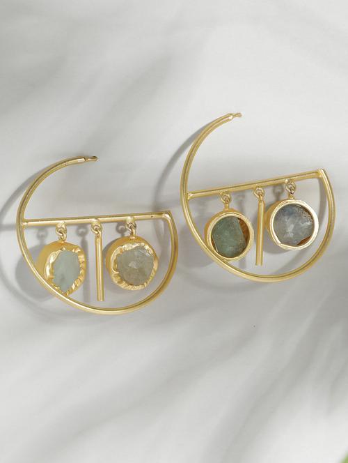 women gold plated drop earring - 19766228 - Standard Image - 0