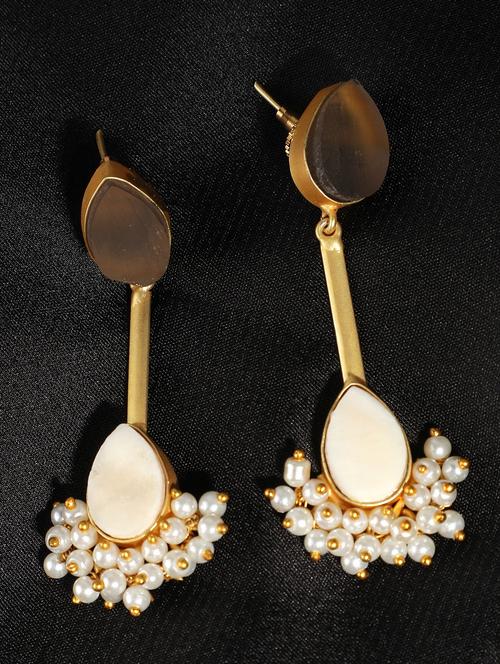women gold plated drop earring - 19766233 -  Standard Image - 0