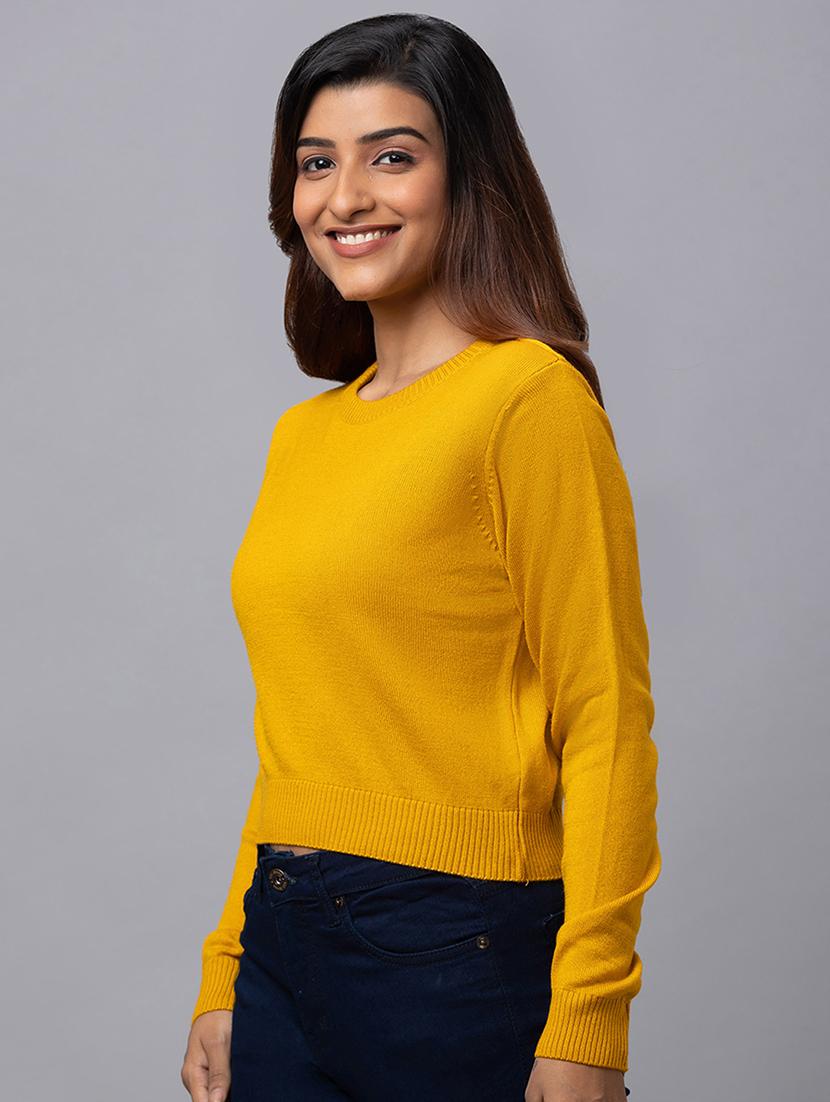 mustard cotton regular pullover - 19766386 -  Standard Image - 1