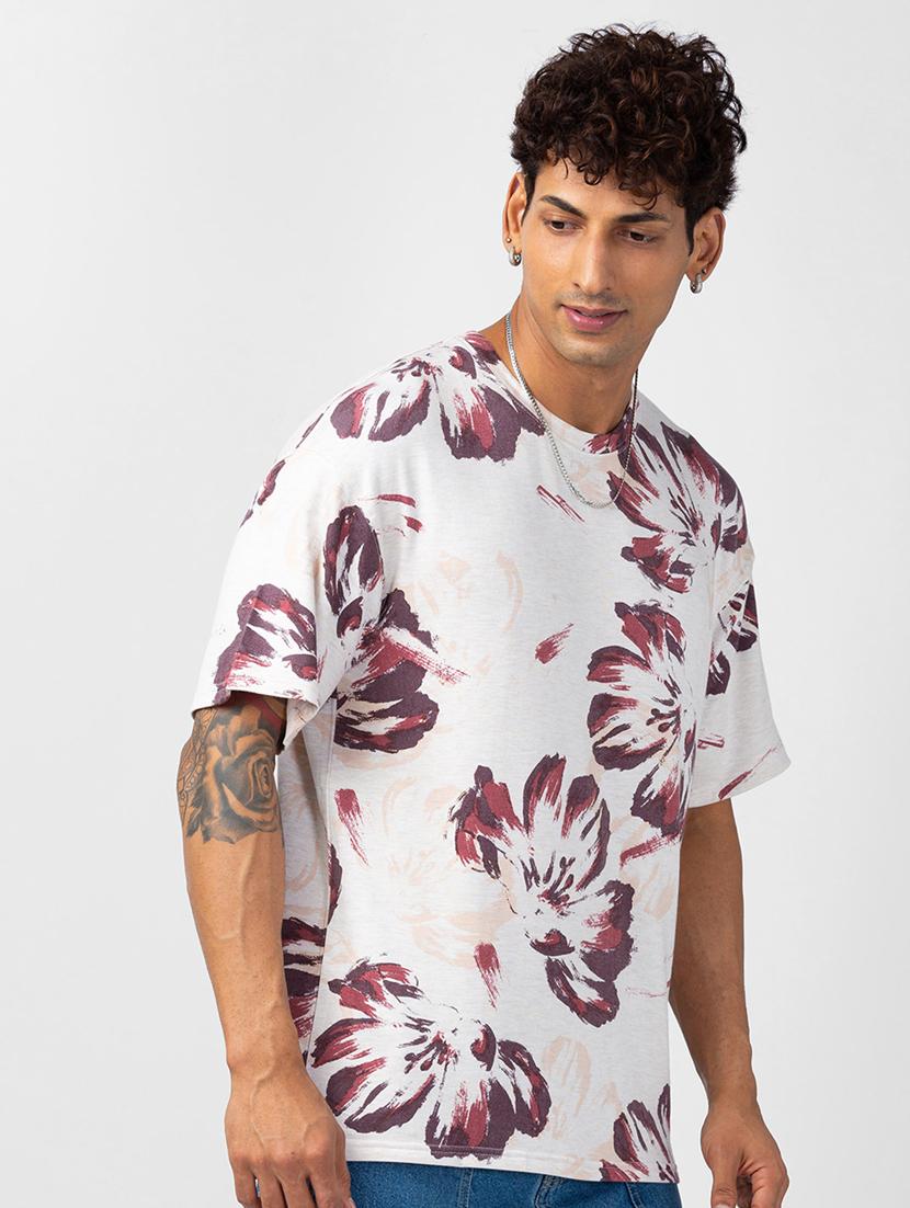 round neck printed regular t-shirt - 19766451 - Standard Image - 1