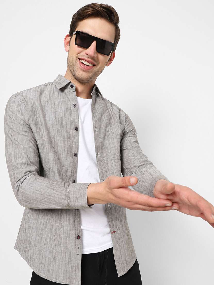 mens solid casual shirt - 19766569 -  Standard Image - 1