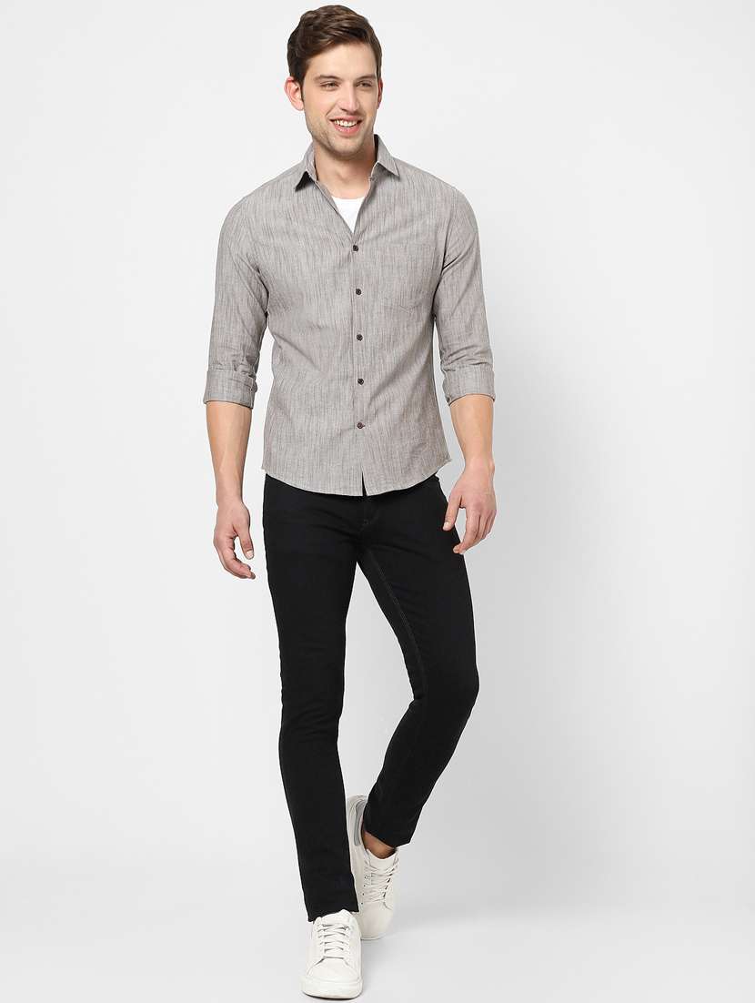 mens solid casual shirt - 19766569 -  Standard Image - 4