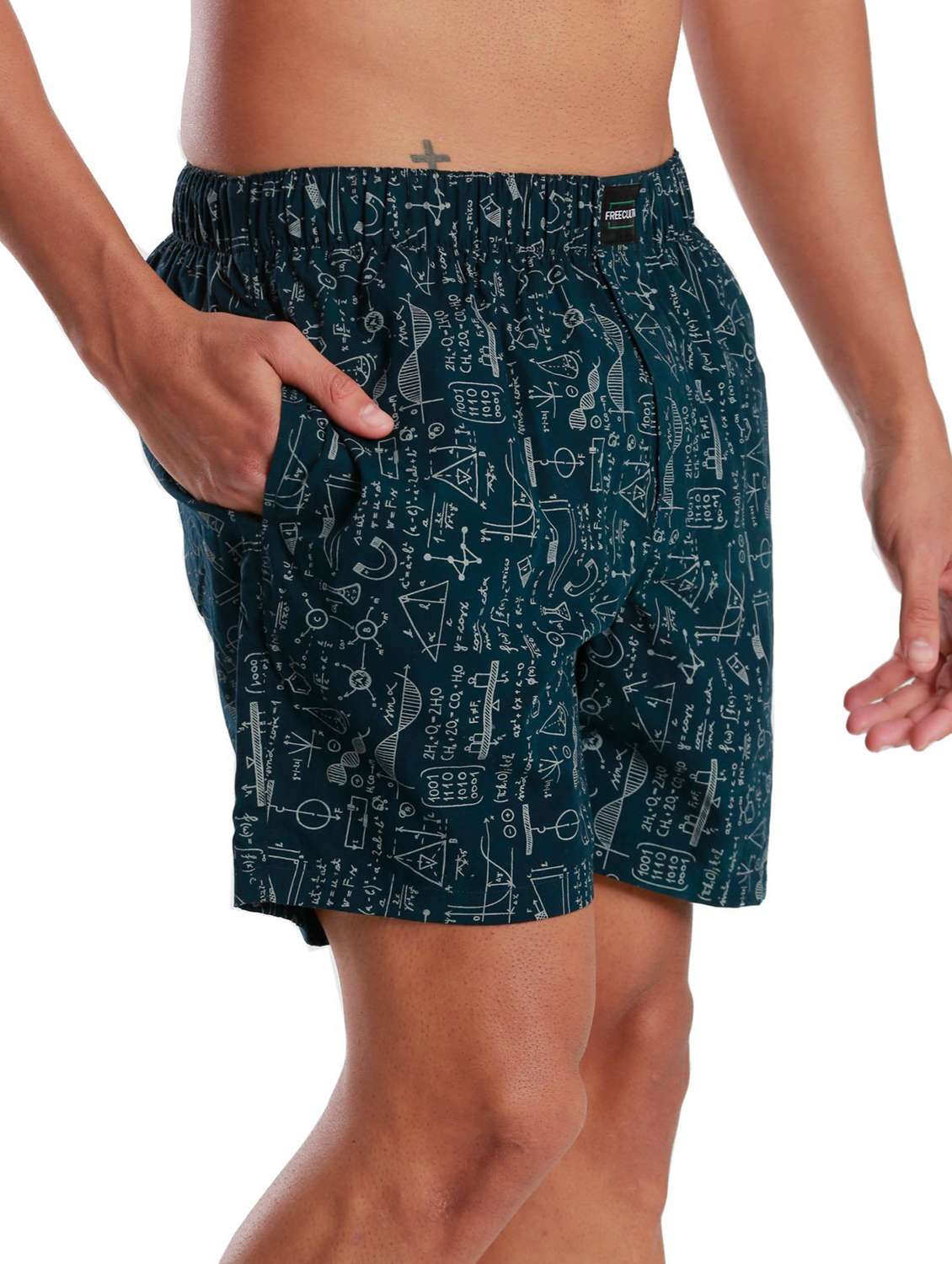 blue cotton blend boxer - 19766632 - Standard Image - 1