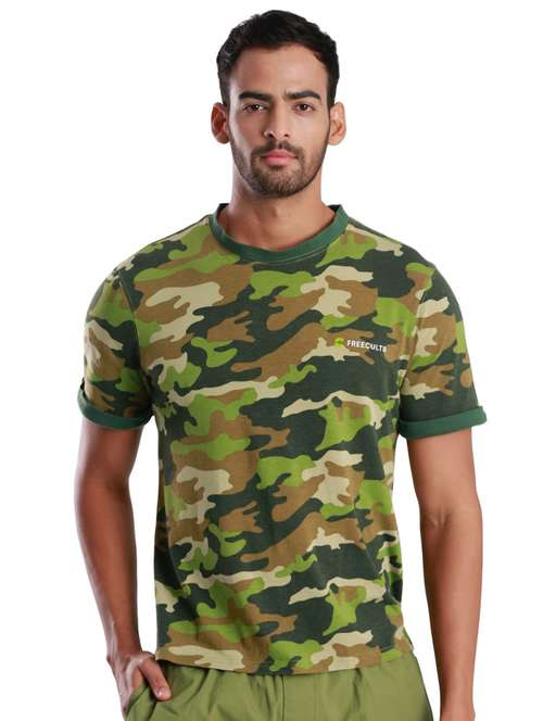 men round neck printed t-shirt - 19767129 - Standard Image - 0
