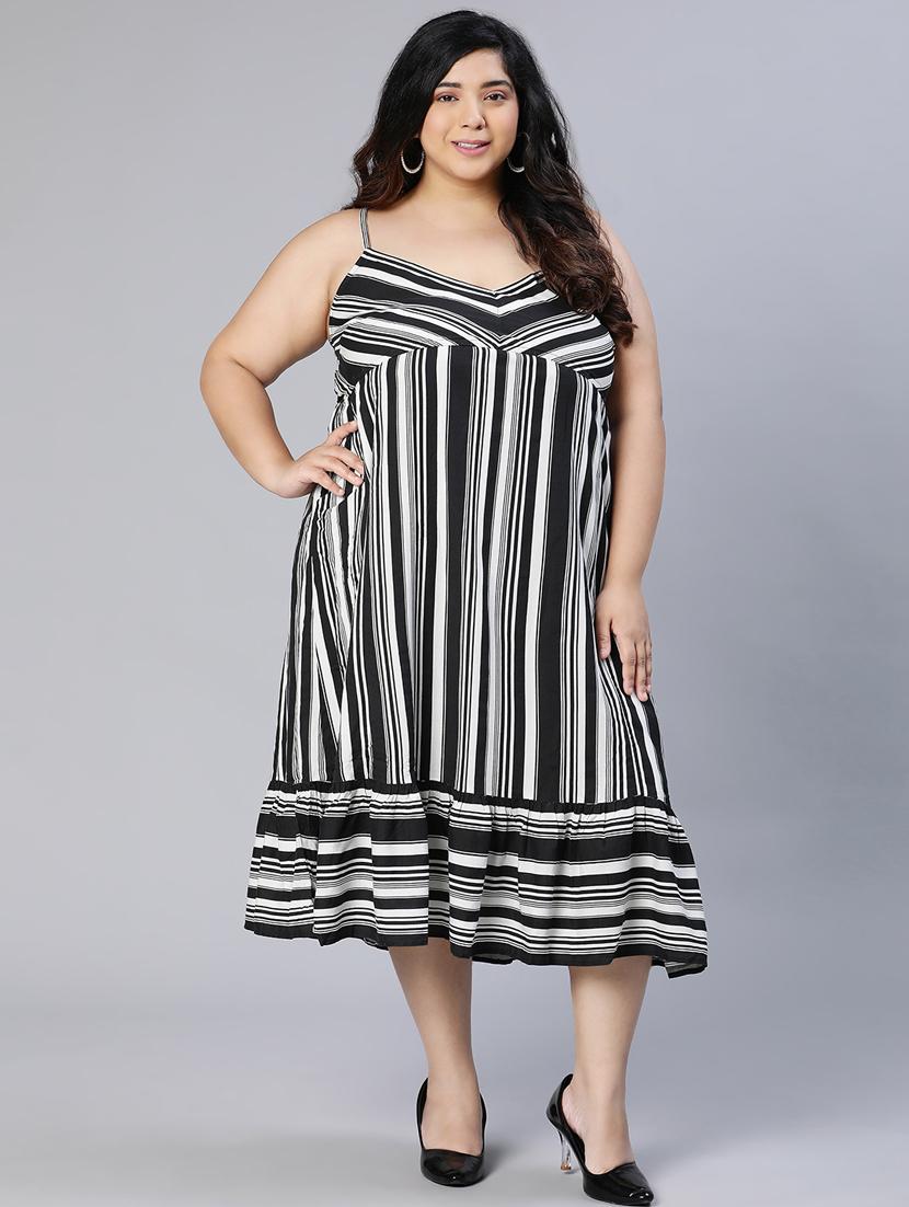women's tiered dress striped dress - 19768224 - Standard Image - 4