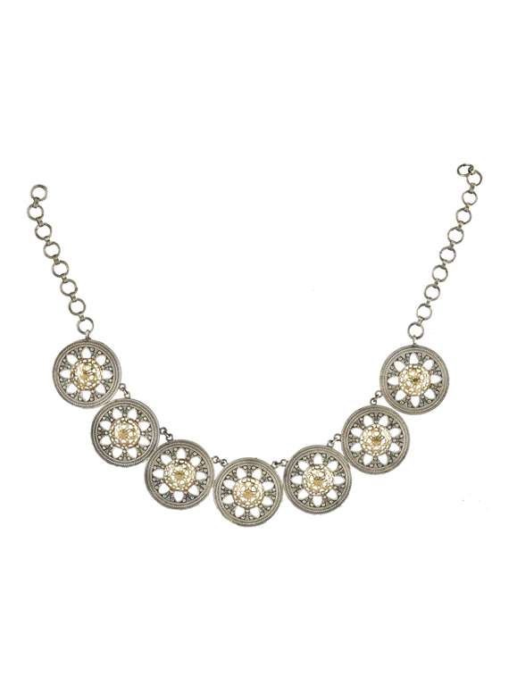 silver brass oxidised necklaces and earring  - 19768267 -  Standard Image - 1