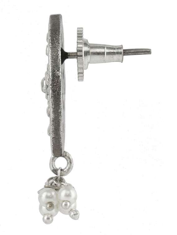 silver brass oxidised long necklaces and earring - 19768268 - Standard Image - 4