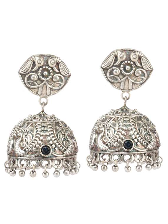 silver brass oxidised long necklaces and earring - 19768289 - Standard Image - 1