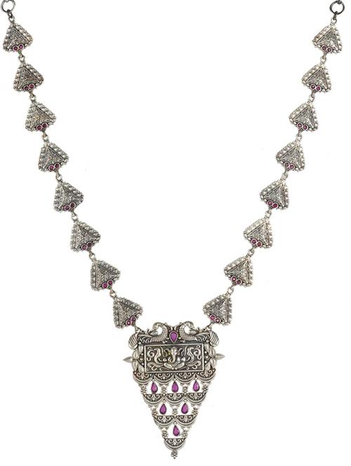 silver brass oxidised long necklaces  - 19768303 -  Standard Image - 0