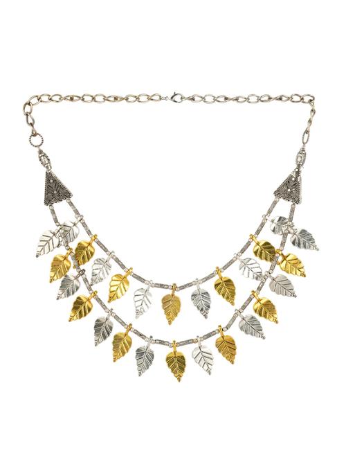dual tone brass short necklace - 19768305 - Standard Image - 0