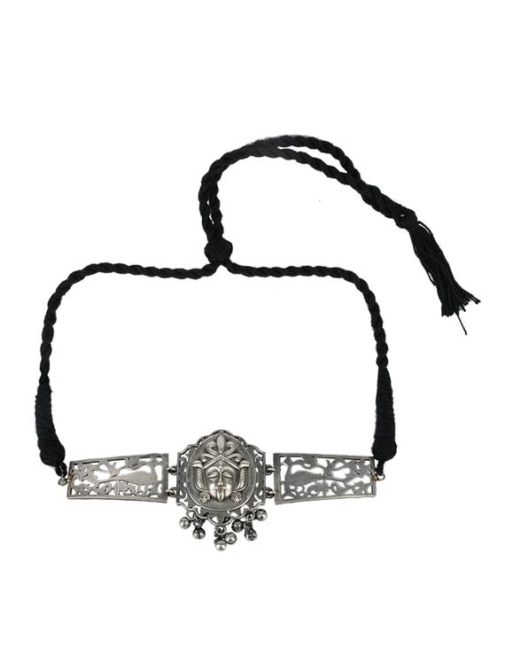 silver brass oxidised choker necklaces - 19768307 - Zoom Image - 0