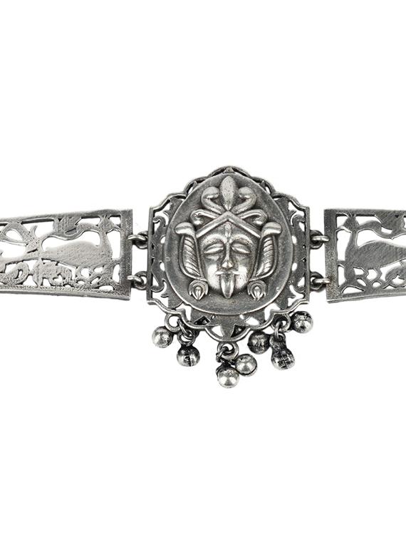 silver brass oxidised choker necklaces - 19768307 - Standard Image - 1