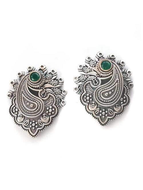 sliver brass oxidised studs earring - 19768328 - Standard Image - 0