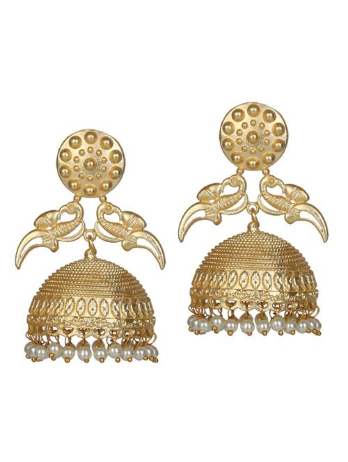 gold tone brass jhumka earring - 19768339 - Standard Image - 0
