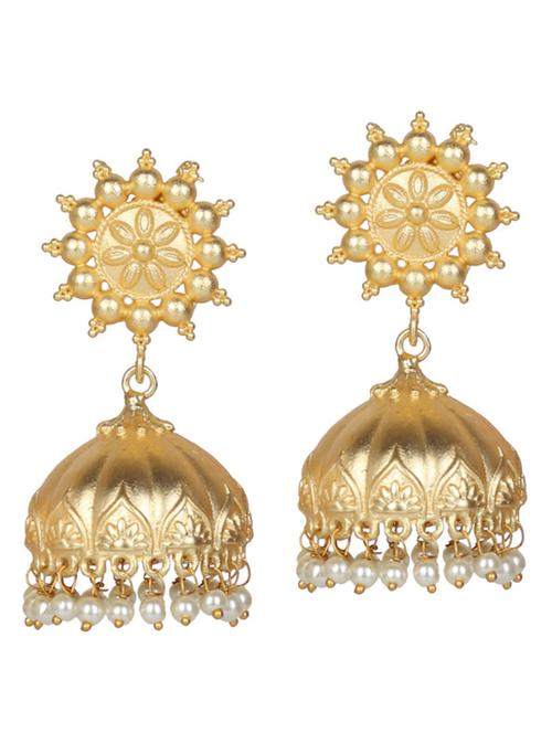 gold tone brass jhumka earring - 19768340 - Standard Image - 0