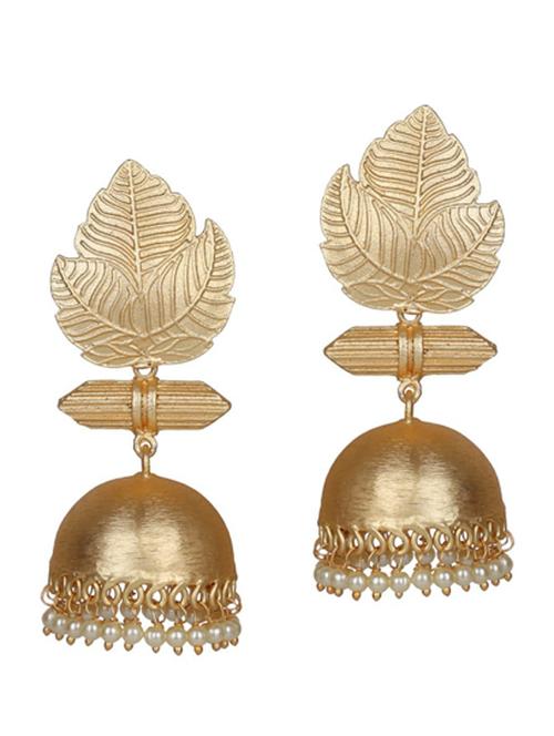 gold tone brass jhumka earring - 19768343 - Standard Image - 0