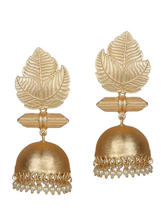 gold tone brass jhumka earring - 19768343 - Zoom Image - 0