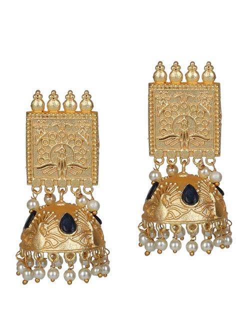 gold tone brass jhumka earring - 19768346 -  Standard Image - 0