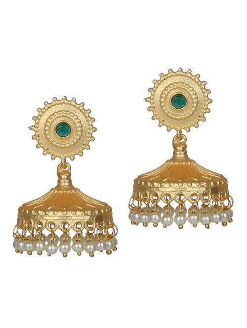 gold tone brass jhumka earring - 19768353 - Standard Image - 0