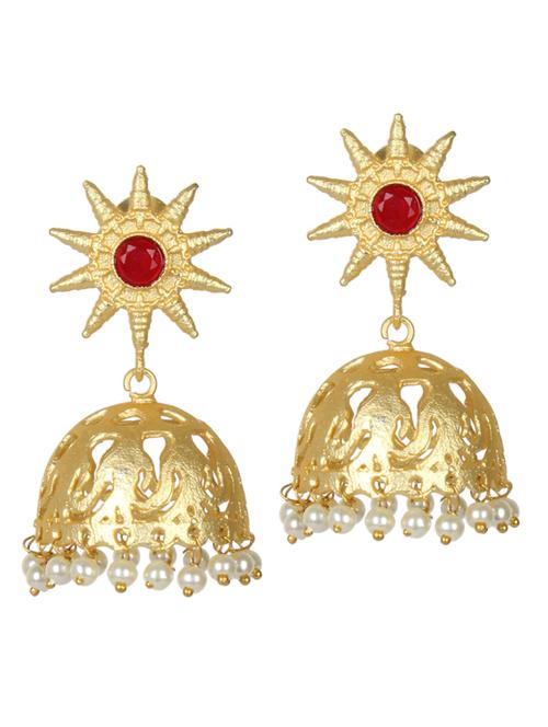 gold tone brass jhumka earring - 19768363 - Standard Image - 0