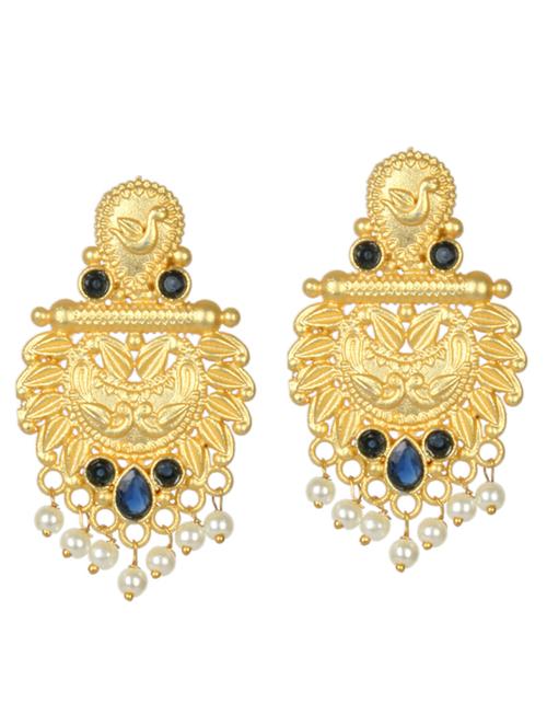 gold tone brass beaded drop earring - 19768366 - Standard Image - 0