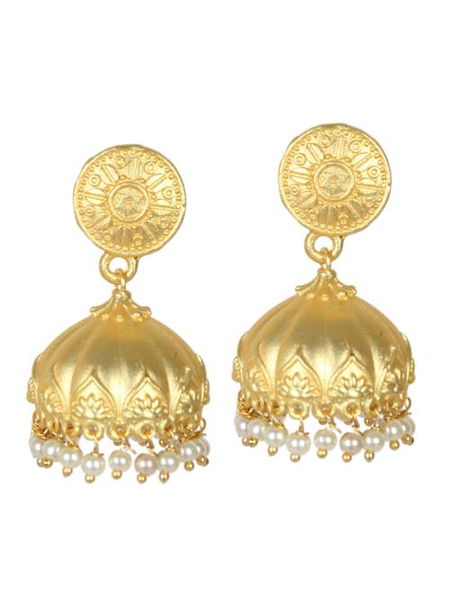 gold tone brass jhumka earring - 19768373 -  Standard Image - 0