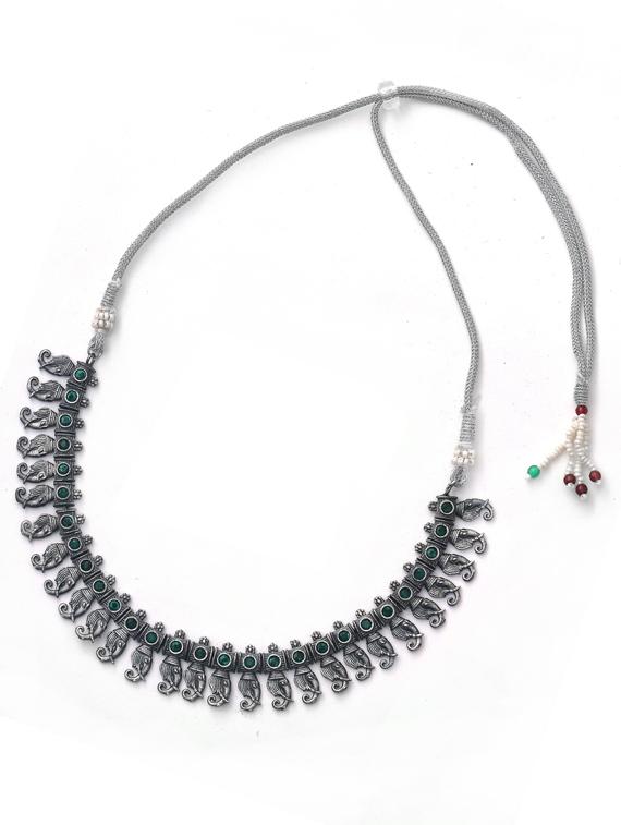 silver brass choker necklaces and earring - 19768391 - Standard Image - 1