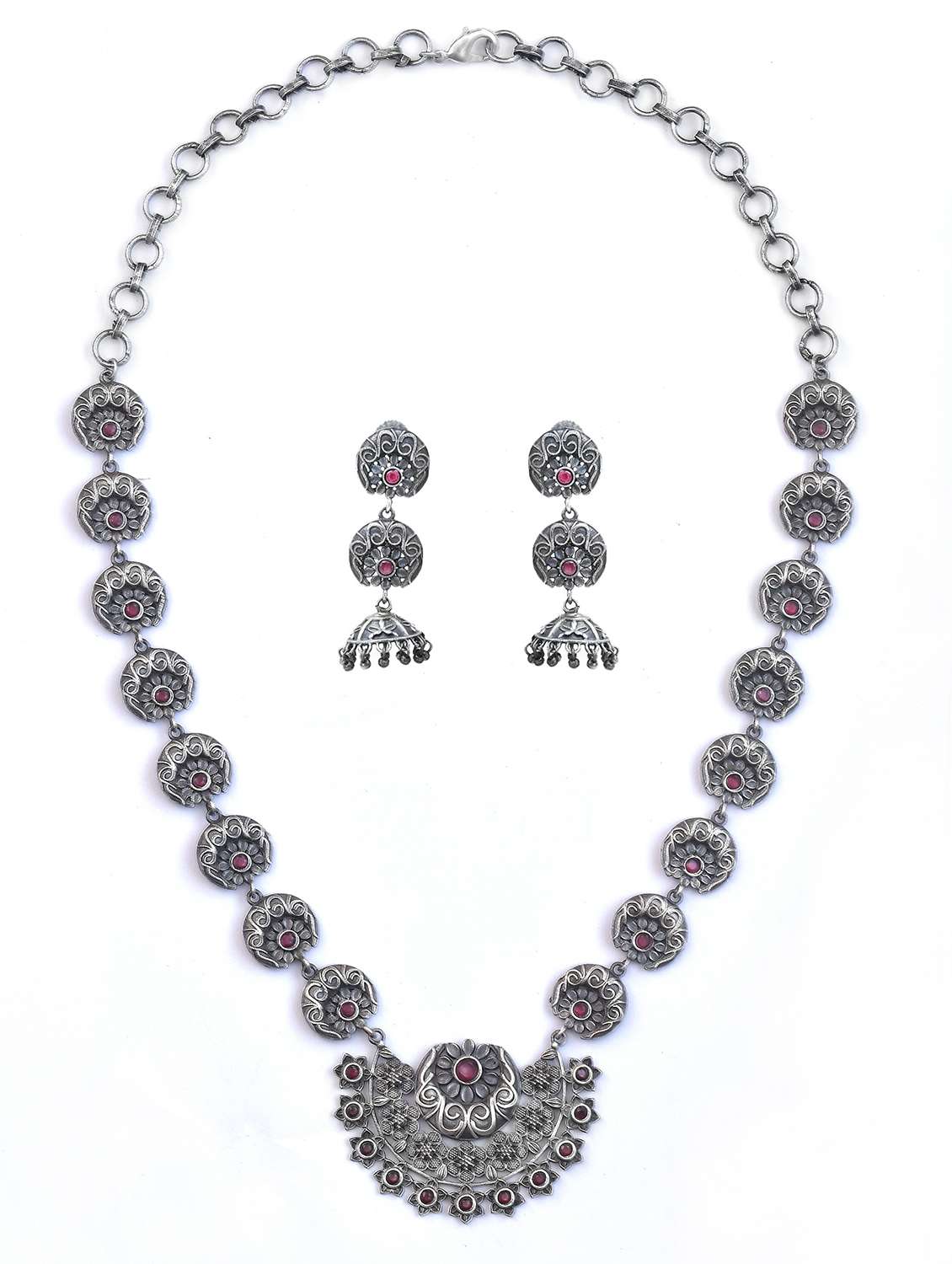 red brass necklaces and earring - 19768393 -  Standard Image - 1