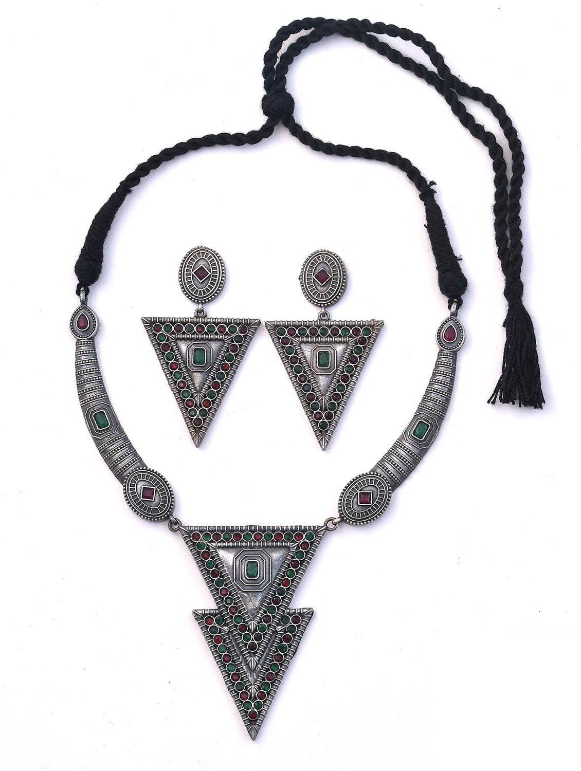 red brass necklaces and earring - 19768396 - Standard Image - 1