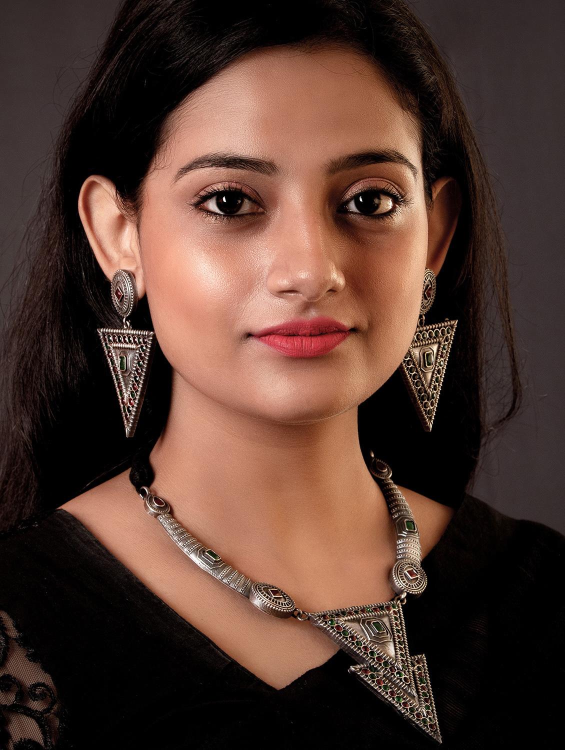 red brass necklaces and earring - 19768396 - Standard Image - 4