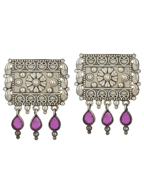 sliver brass oxidised studs earring - 19768433 - Standard Image - 0