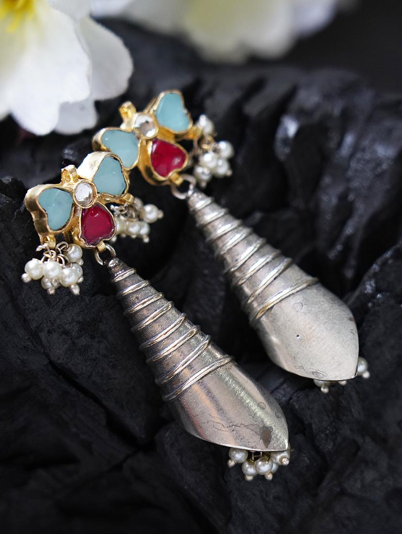 silver tone brass earrings - 19768443 - Standard Image - 1