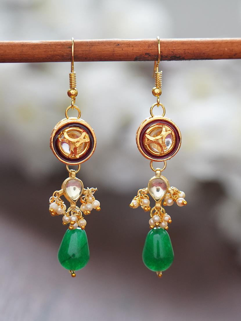 matte gold brass earrings - 19768447 -  Zoom Image - 0