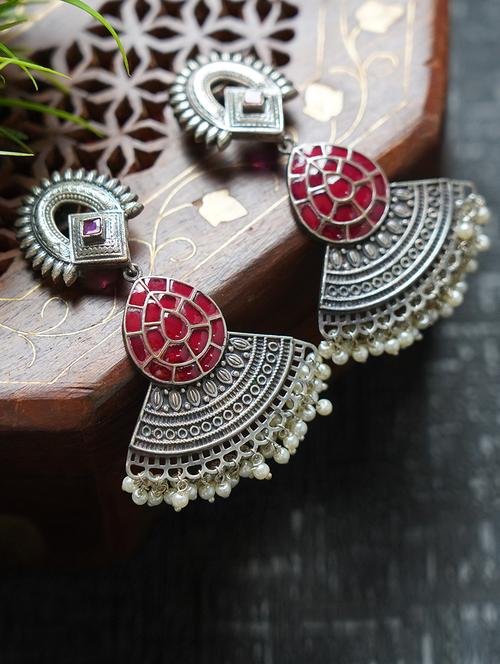 silver tone brass earrings - 19768450 -  Standard Image - 0