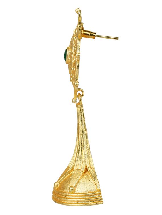 gold tone brass drop earring - 19768493 -  Standard Image - 1