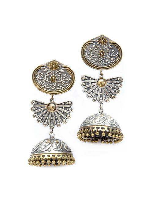 dual tone brass jhumka - 19768519 - Standard Image - 0