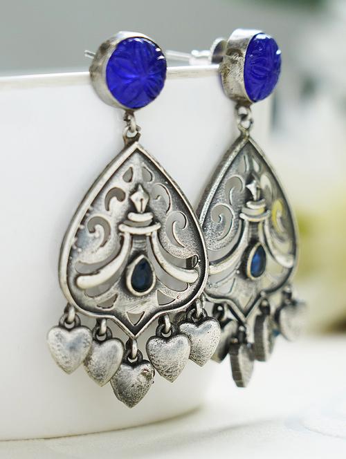 leaf style silver tone brass earrings - 19768541 -  Standard Image - 0