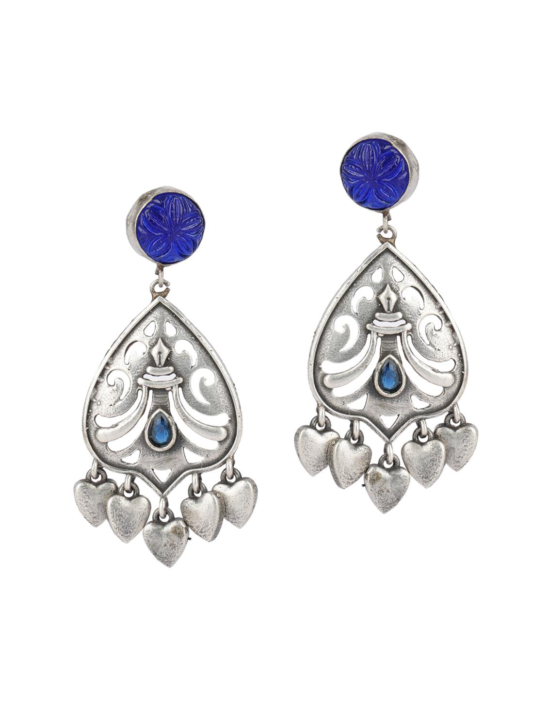 leaf style silver tone brass earrings - 19768541 -  Standard Image - 1