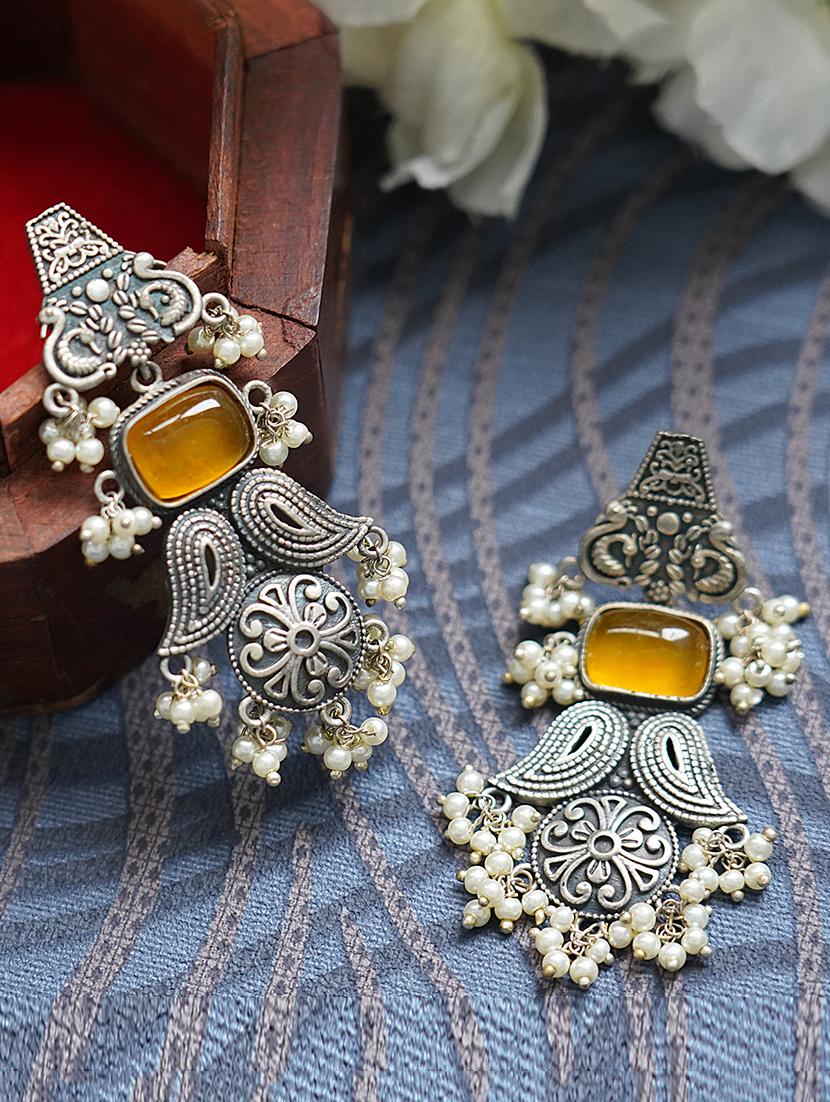 yellow brass drop earring - 19768556 -  Zoom Image - 0