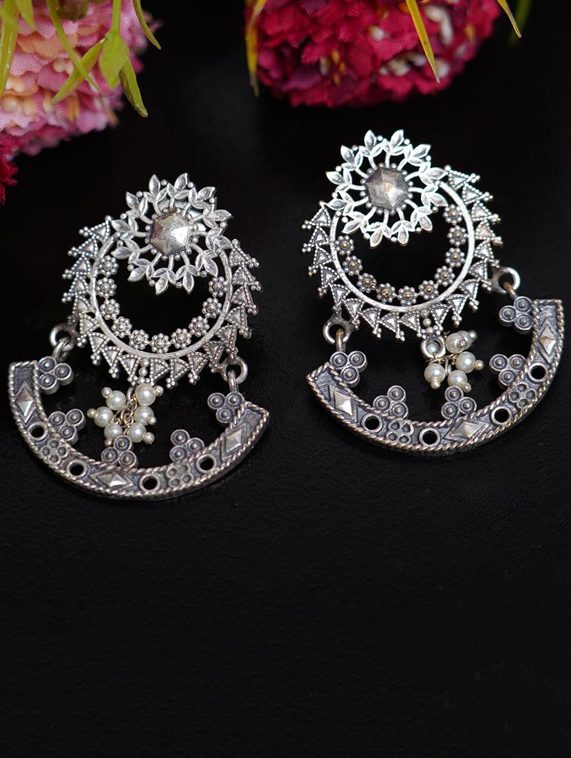 silver tone brass earrings - 19768562 - Standard Image - 1