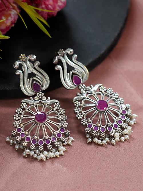 silver tone brass earrings - 19768565 - Standard Image - 0