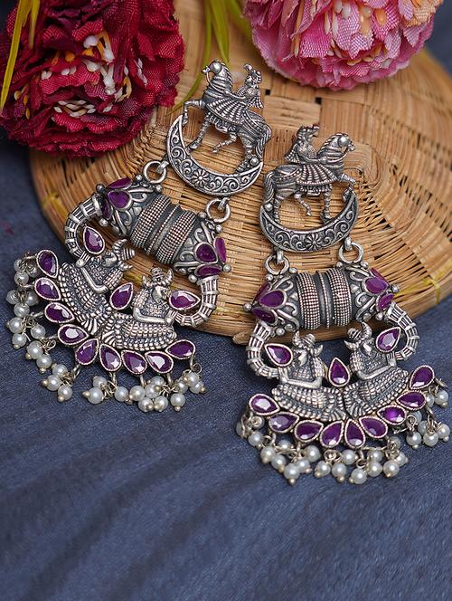 silver tone brass earrings - 19768566 - Standard Image - 0