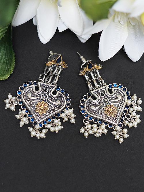 dual tone brass earrings - 19768567 -  Standard Image - 0