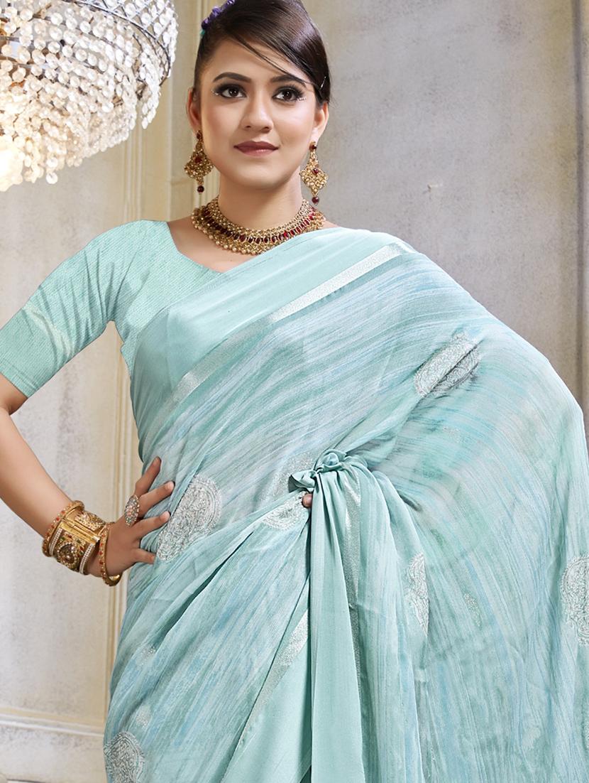 blue printed saree - 19771224 - Standard Image - 1