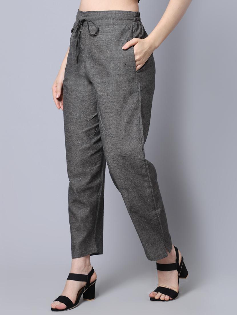 charcoal flat front trouser - 19771509 -  Standard Image - 1