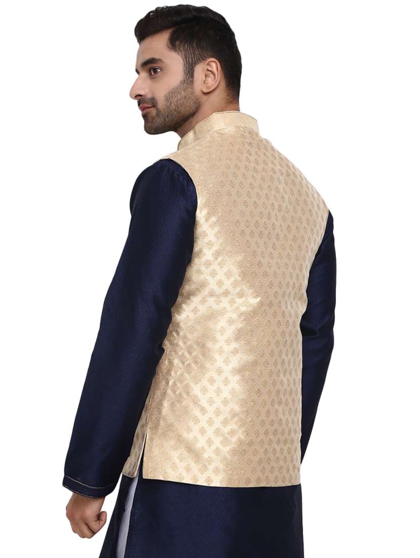 beige self design nehru jacket - 19771521 -  Standard Image - 1
