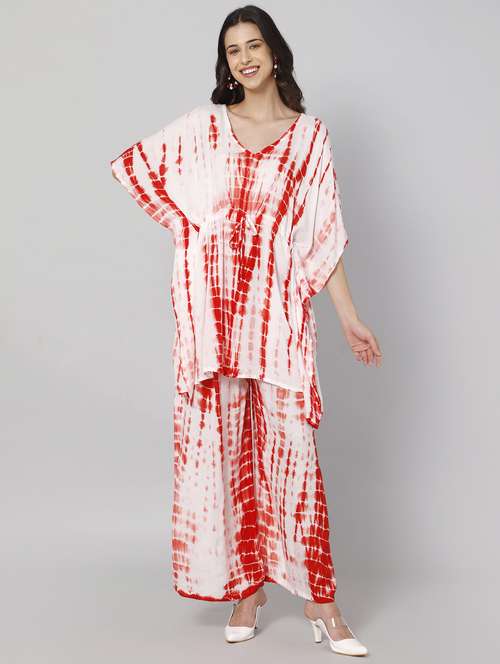 tie & dye kaftan and palazzo set - 19771902 -  Standard Image - 0
